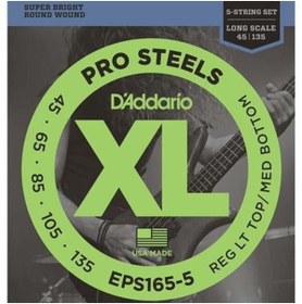 Resim Daddario D'Addario EPS165-5 XL ProSteels 5 Telli Bas Gitar Tel Seti - 45-135 (Profesyonel) | Paslanmaz Çelik 