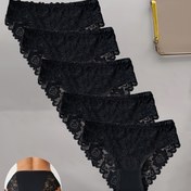 Resim 5 Adet Kadın Plus Beden İç Çamaşırı, Renkli Temel Desenler, Dantelli Büyük Çiçek Tasarımı, Kadın İç Giyim 