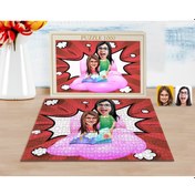 Resim Kişiye Özel Anne Kız Karikatürlü 1000 Parça Profesyonel Puzzle-3 2Y