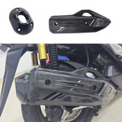 Resim For Honda PCX160 Click160 Motosiklet Karbon Fiber Modifiye Klasör Koruyucu Kapak Klasör Koruyucu Kuyruk Kapak Fiber Desen Isı Dağıtma Anti-Scalding Koruyucu Kapak Motosiklet Modifiye Klasör Kuyruk Kapak 