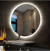 Resim DNR Mirror 70 Cm Beyaz Ledli Yuvarlak Banyo Aynası Tuvalet Aynası 