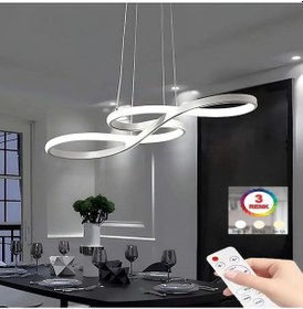 Resim İstanbul Avize Nota Gümüş Kumandalı Lüx Led Modern Ledli Avize 