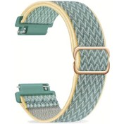 Resim Gaojunshop01 22mm Yeşilimsi Sarı Dalgalı Desenli Dayanıklı Nilon Kol Saati Kayışı 