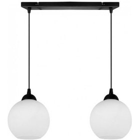Resim Riolıght Modern,retro,vintage Opal Beyaz Camlı 2xe27 Sıralı Siyah 