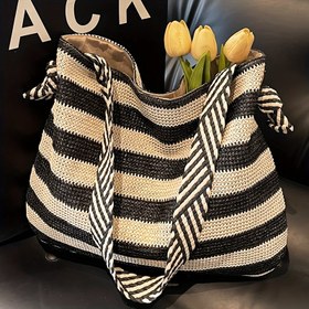 Resim Mükemmel Lili Kadın Modası Çizgili Plaj Tote Çantası - Büyük Kapasite, Ayarlanabilir Askı, Manyetik Kapanış, Polyester Astar, İşe Giderken, Seyahat ve Tatil için İdeal, İşe Giderken Tote Çantası | Şık Tote Çantası | Dayanıklı Tutma Çantası, Plaj Tote Çantası 