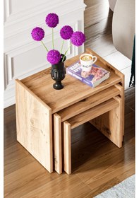 Resim Zg4 3'lü Zigon Sehpa - Çam Zg4 - Çam 