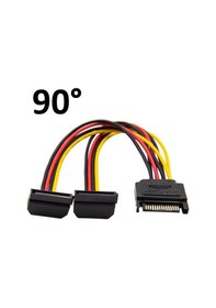 Resim 90 Derece Sata Power Çoğaltıcı 2 Li Y Splitter Sata Güç Kablo 