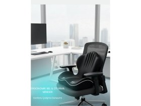 Resim Viscomina Ortopedik Bel Destek Yastığı Visco Memory Foam Oyuncu Koltuğu Ofis Sandalyesi Sırt Bel Yastığı 