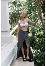 Resim Mai Collection Mai Studios Co. Fabriyonto Asimetrik Antrasit Uzun Etek Antrasit 