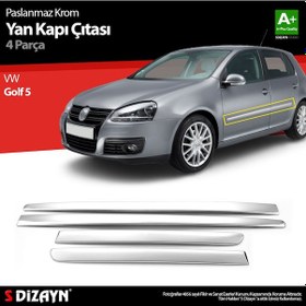 Resim S-Dizayn Vw Golf 5 Krom Yan Kapı Çıtası 4 Prç 2004-2009 