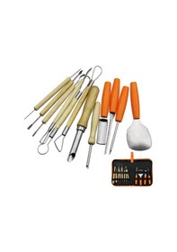 Resim Dofolink 12 Parça Paslanmaz Çelik Kürdan Seti: Halloween Balkabağı, Kila Ve Meyve Çiçek Heykeli Oluşturma Aleti - 10 Adet Kalıp Kağıdı İle 