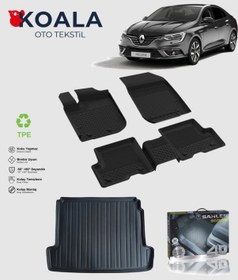 Resim Renault Megane 4 Sedan Çift Kulaklı 2016-2022 Uyumlu Sahler Paspas + Bagaj Havuz Seti 