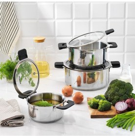 Resim Schafer Iconic Çelik Tencere Seti 6 Parça-ınox Inox 