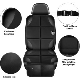 Resim Isofix Girişli Oto Çocuk Koltuğu Koruyucu Oto Kılıfı Ana Kucağı Puset Koruma Koltuk Minderi 2 Adet 