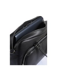 Resim 15.6 Unisex Siyah Deri Laptop Bölmeli Evrak Çantası 