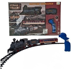 Resim Pilli, Işıklı 16 Parça Oyuncak Tren Seti Steam Train Rc Model 