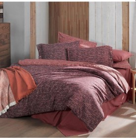 Resim Glamis King Size Battal Boy %100 Pamuk Flanel Pazen Nevresim Takımı Bordo Bordo 