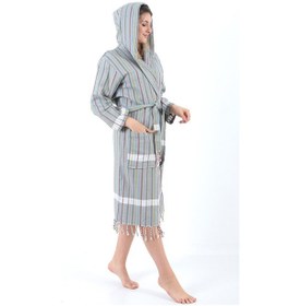 Resim Sunaz Peştemal Bornoz Koyu Gri 