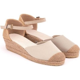 Resim Star Tombis Gerçek Elişi Bej Hasır Jüt Bantlı Günlük Kadın Espadril Handmade Bej 