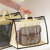 Resim 2 Adet Şeffaf Çanta Toz Torbaları Fermuarlı Kapatma, Dayanıklı Polyester Çanta Depolama Düzenleyici Dolap İçin, Krem Kenarlı Şeffaf Asılı Depolama Torbaları Çanta Koruma İçin, Çanta Düzenleyici | Şeffaf Tasarım | Sağlam Saplar, Çantalar ve El Çantaları 