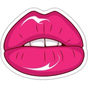 Resim Reysa Tasarım Dudak Sticker 10X10 Cmrenkli Sticker 