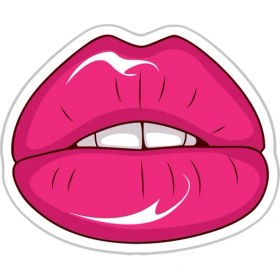 Resim Reysa Tasarım Dudak Sticker 10X10 Cmrenkli Sticker 