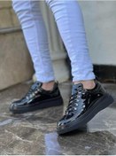 Resim Luckydog Bosphorusboutique Yüksek Taban Siyah Rugan Kb Günlük Bağcıklı Ayakkabı, Ws Siyah Siyah 