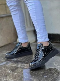 Resim Luckydog Bosphorusboutique Yüksek Taban Siyah Rugan Kb Günlük Bağcıklı Ayakkabı, Ws Siyah Siyah 