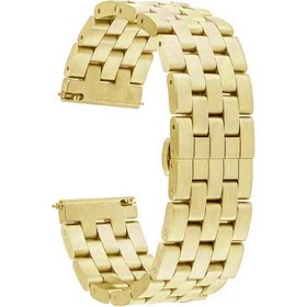 Resim Galaxy Watch 46mm (22mm) Uyumlu KRD-20 Metal Zore Kordon-Gold 