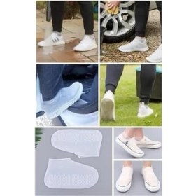 Resim Silikon Ayakkabı Kılıfı, Kaymaz ve Su Geçirmez, Kir Geçirmez, Dayanıklı ve Esnek Tasarım, Çok Amaçlı Kullanım, Yıkanabilir, Yağmurlu ve Çamurlu Havalarda Koruma (Siyah, M / 35-40) 