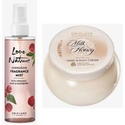 Resim Oriflame Love Nature Organik Ahududu Parfüm Misti ve Milk&Honey Gold Besleyici El&Vücut Kremi 
