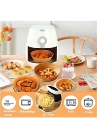 Resim Her Modele Uyumlu 50 Adet Airfryer Pişirme Kağıdı Hijyenik Yağlı Kağıt Airfryer Hava Fritözü 