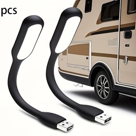 Resim 2 Adet Esnek Mini USB LED Işık - Taşınabilir Gece Lambası, Power Bank, Dizüstü Bilgisayar, Okuma ve Karşıtı Klavye için Uygun, Karavan İç Aydınlatması 