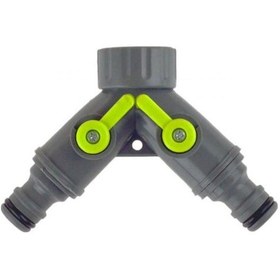 Resim Rehau Eco Musluk Adaptörü Iki Hortum Çıkışlı Vanalı 3/4" 