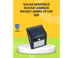 Resim TKÇ Güneş Paneli Ile Şarj Olan 20 LED Dış Mekan Hareket Sensörlü Lamba 