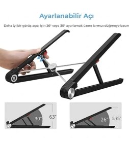 Resim CetKing Saıjı X1 Laptop Sehpası, Katlanabilir, Tablet Sehpası, Alüminyum Alaşım, Online Sınıf Çalışması, Duruşu Iyileştirme, Isı Dağılımı Macbook, iPad ve 10-15,6 Inç Olan Tüm Cihazlar ile Uyumlu. Beyaz 