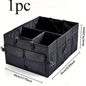 Resim Gateesat Siyah Dayanıklı Pvc Bagaj Organizatörü, Büyük Kapasiteli Katlanır Saklama Kutusu 