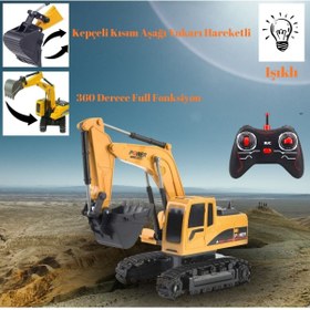 Resim kosetoys Uzaktan Kumandalı Şarjlı Işıklı Kepçe 360 Derece Dönen 1 Kg Kinetik Kum 