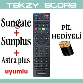 Resim Suntel Sungate, Sunplus, Astra Plus Cihazlara Birebir Uyumlu Orijinal Kalıp Akıllı Kumanda 