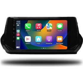 Resim Oskodi Peugeot 2008 Android Carplay Multimedya 2020-2022 4gb Ram + 64gb Hafıza 
