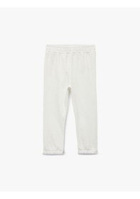Resim Koton Pamuklu Beli Lastikli Basic Şardonlu Jogger Eşofman Altı Ekru 6wmg40030ak Ekru 
