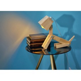 Resim Nebiyan Köpek Şekilli Ahşap Masa Lambası - Hareketli Ayaklar, Kuyruk, Boyun ve Baş. Sonsuz Şekilde Kullanım 