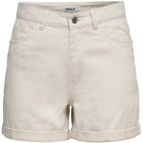Resim Only Kadın Onlvega Krem Kot Şort Mom Shorts - 15230571 001 