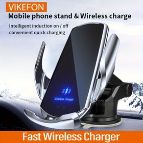 Resim VIKEFON 15W Hızlı Kablosuz Araç Şarj Cihazı - Hava Kanalı Telefon Tutucu, Kızılötesi Algılama, Otomatik Kelepçeleme & Çok Açılı Ayarlamalar iPhone & Android Cihazlar için 