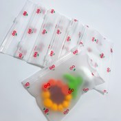 Resim 50 Adet Kırmızı Kiraz Desenli Şeffaf Fermuarlı Poşetler - Mat Yüzey, Yüksek Kalite Saklama Çantaları (11.99x8cm / 4.7x3.1in) - Seyahat, Ev, Ofis ve Parti İçin Büyük Boy Organizatörler - Dayanıklı Plastik Fermuarlı Torbalar, Yeniden Kullanılabilir Depolama Çözümü 