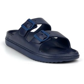 Resim Unisex Lacivert Çift Tokalı Kaymaz Taban Ayarlanabilir Hafif Günlük Plaj Terlik Lacivert 