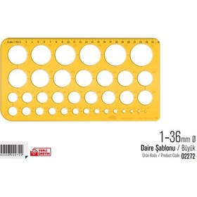 Resim Hatas 02272 Daire Şablonu 25 CM 1-36 MM Çok Renkli 