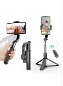 Resim OKMORE Gimbal L08 Anti Shake Profesyonell 360 Bluetooth Telefon Tutucu Ve Tripod 