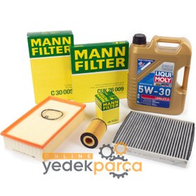 Resim Volkswagen Golf 7 1.6 TDI Periyodik Bakım Seti (Yakıt Hariç) Mann Marka Liqui Moly Long Life III 5 Litre 5W30 Yağlı 