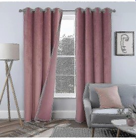 Resim Kalın Isı Yalıtımlı Lüks Karartma Perdeleri Oturma Odası Perdeleri G 39x Y 55 100cm 140cm Pembe 